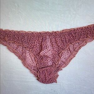 Floral Lace Trim Bikini Panties